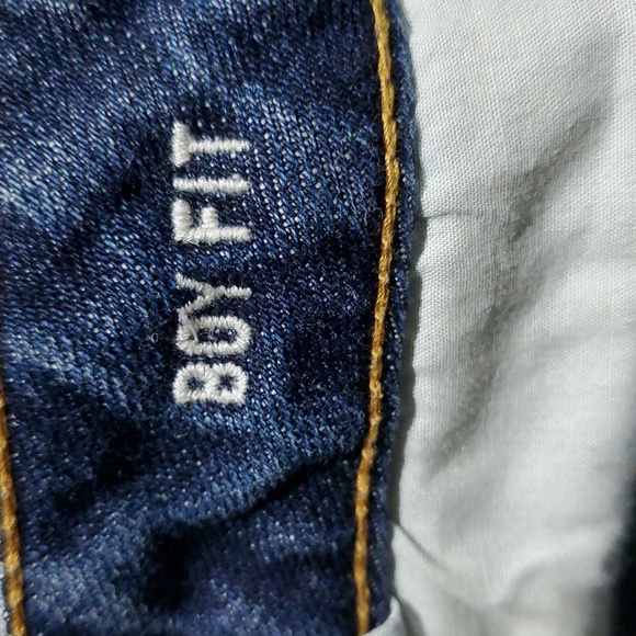 AEO AMERICAN EAGLE BOY FIT BLUE DENIM JEANS  SIZE 8 CROPPED - Picture 7 of 8